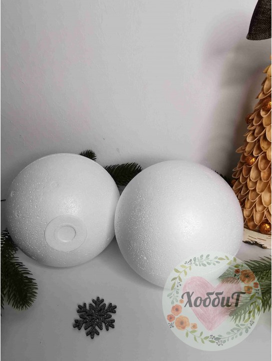 Пенопластовый ШАР гладкий 13см (белый), ОСТАТОК 1 ШТУКА